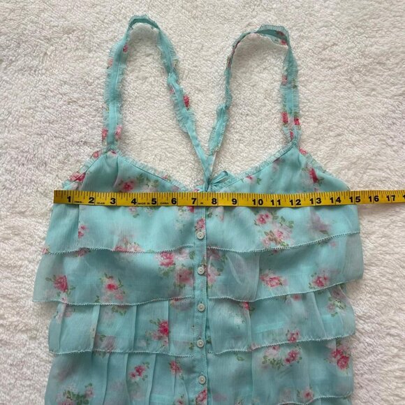 Y2K Abercrombie &amp; Fitch Ruffled Floral Cami Top - Picture 6 of 7